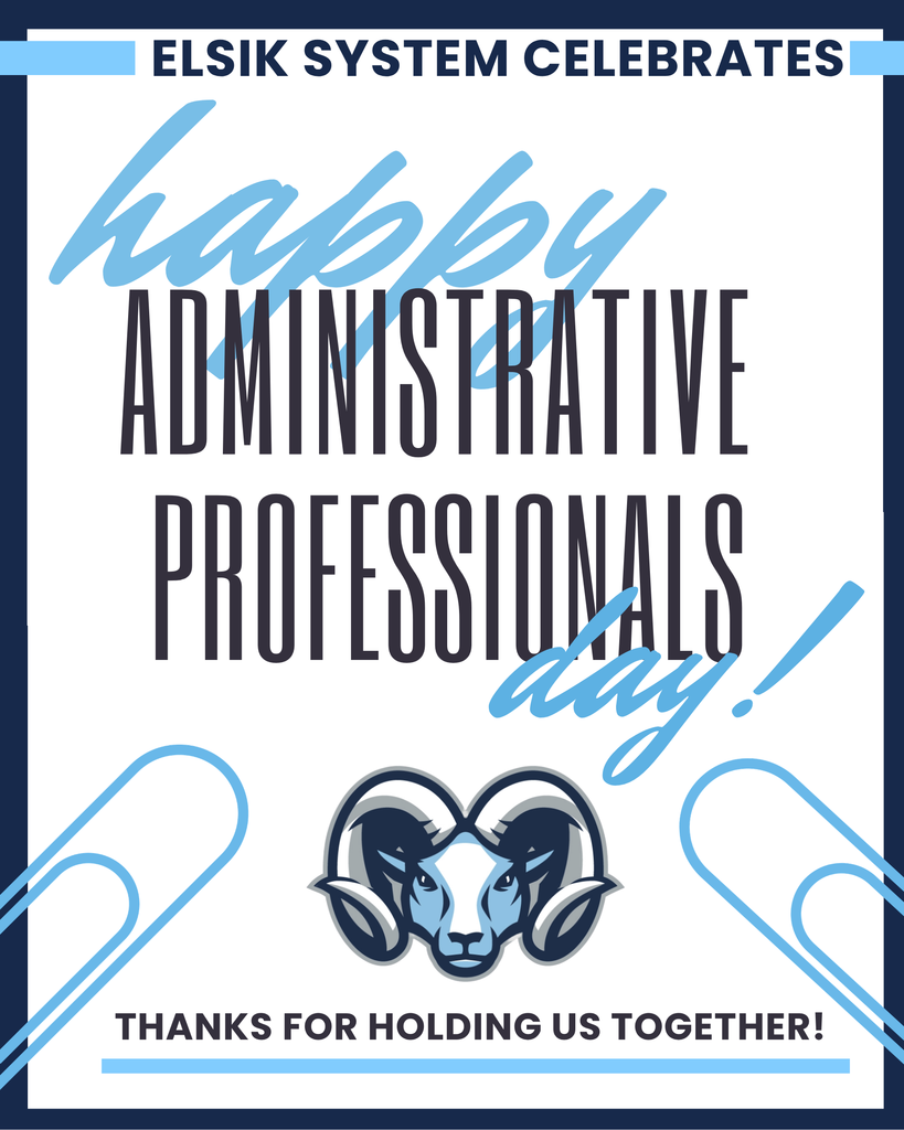 Happy Administrative Professionals Day! We celebrate the administrative professionals across the Elsik system who keep things running smoothly. Thank you for your dedication, organization, and daily support. You truly hold us together. #ElsikProud!!!