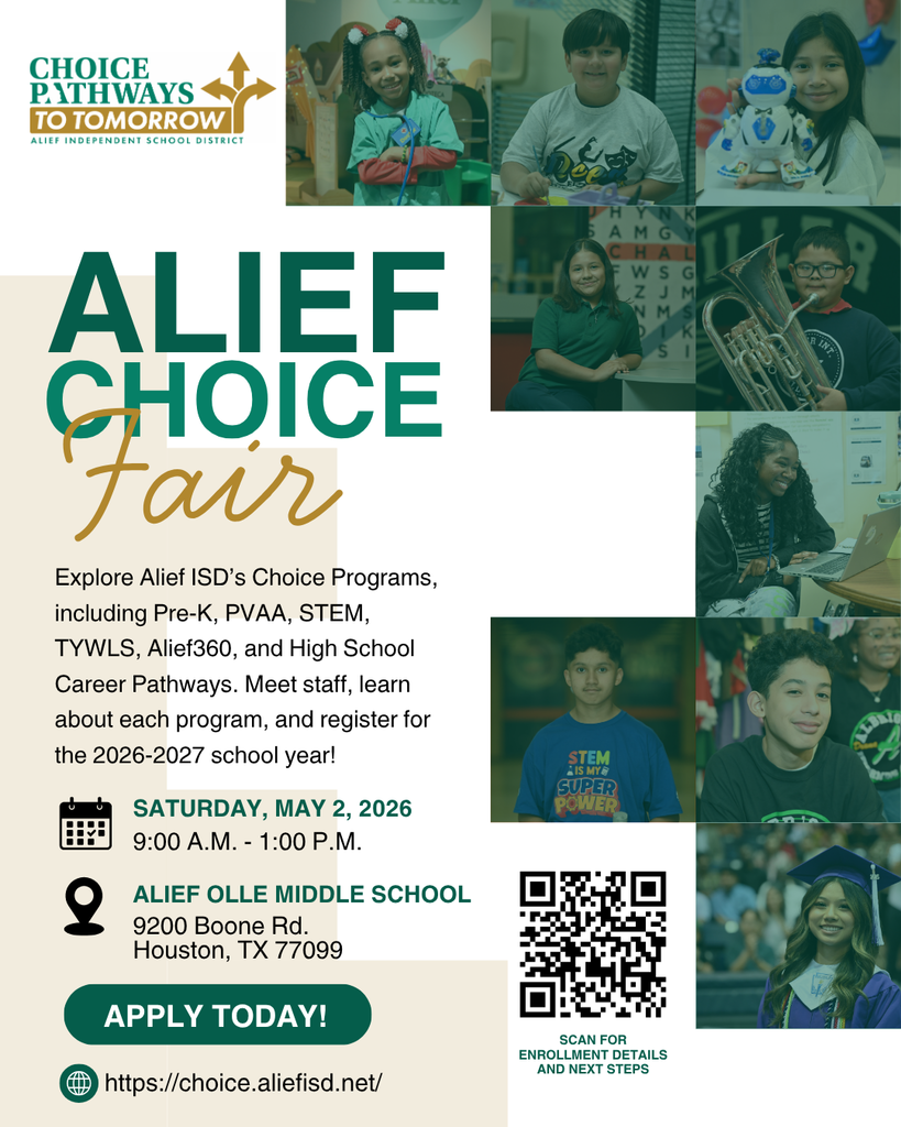 Flyer for Alif Choice Fair, May 2, 2026. Photos of children. QR code. Contact information and website.