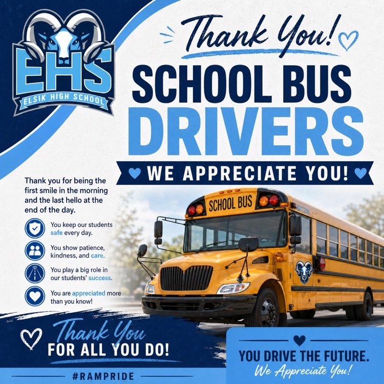Thank you to our incredible Elsik school bus drivers! 💙 You are the first smile in the morning and the last goodbye each day. Your care, safety, and dedication keep our students moving forward. We appreciate all you do—Lead the Way! #RamNation