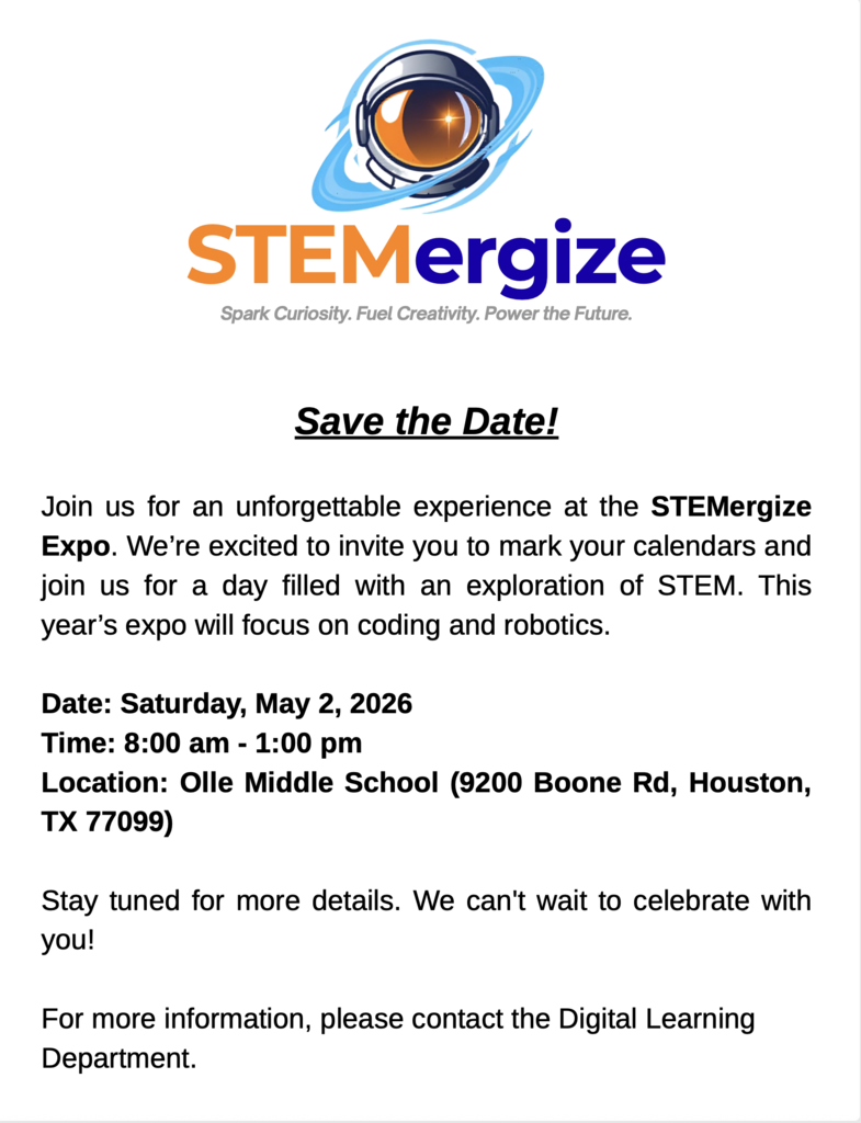A flyer for the STEMerge Expo. Logo of an eye with blue and red colors. Text reads: Save the Date!