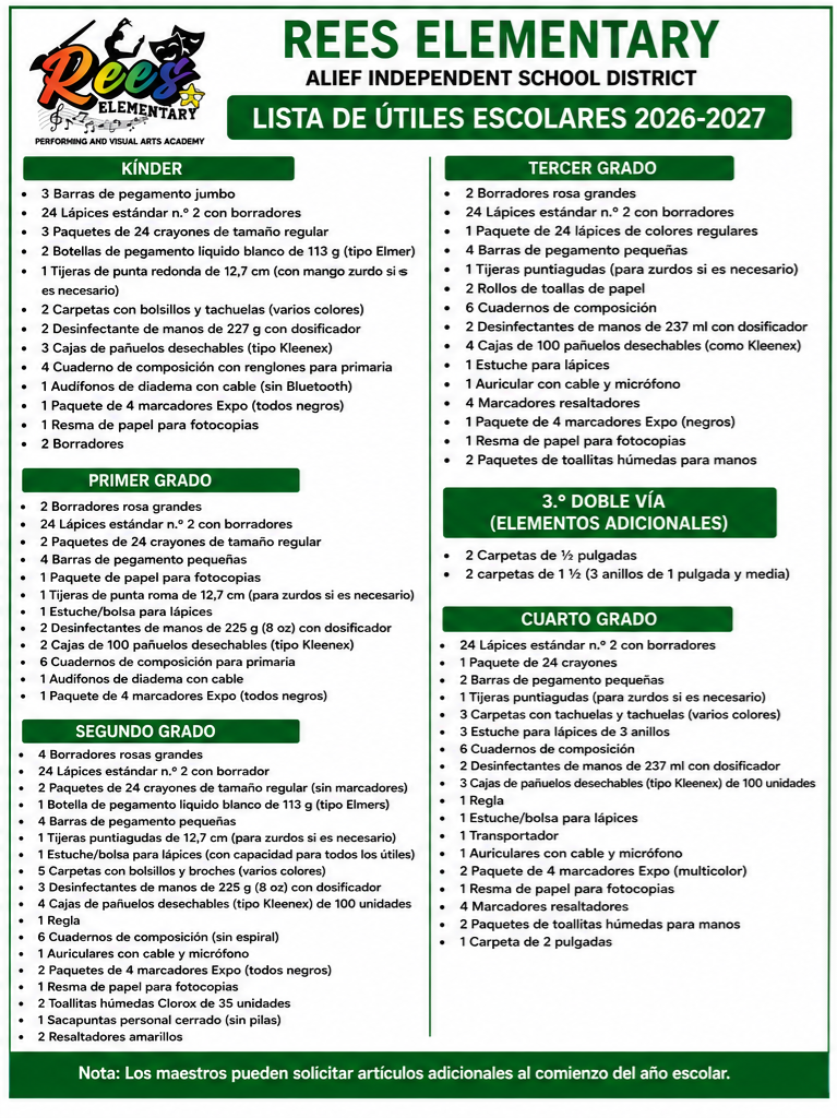 School Supply List (Spanish)