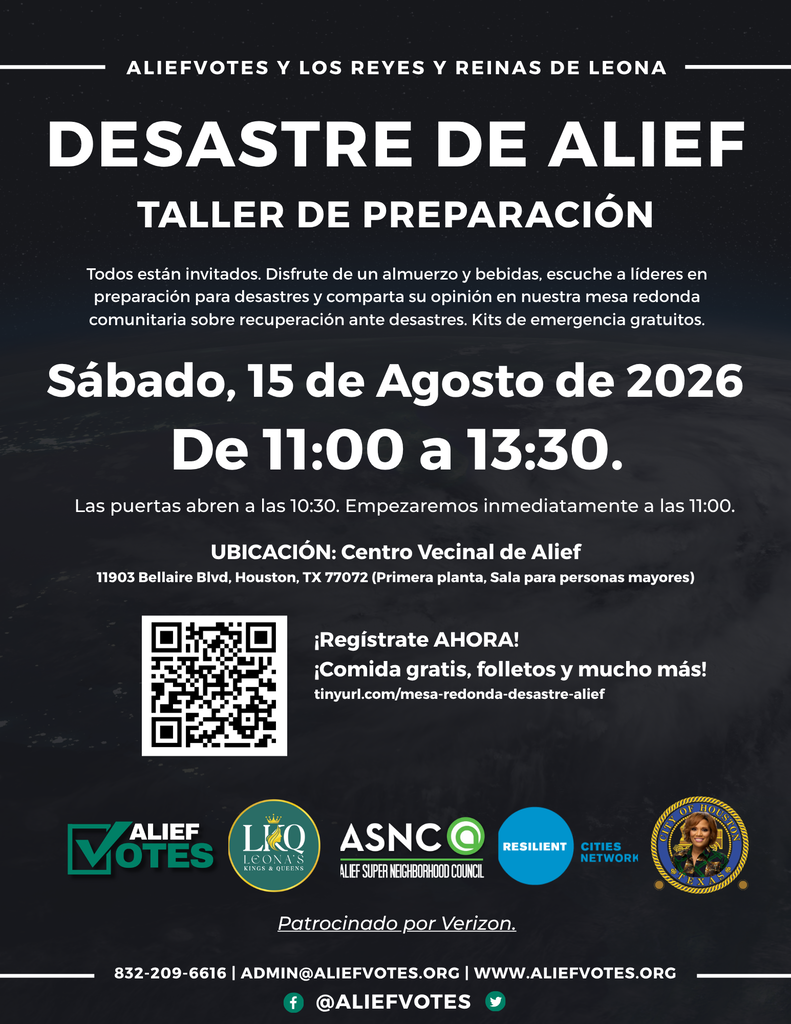 Poster with a dark background promotes an AlieF preparation workshop on August 15, 2026. Event details include date, time, location, and QR code for registration.