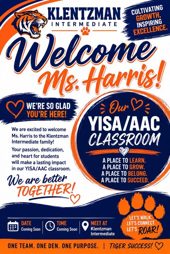 Welcome Ms. Harris