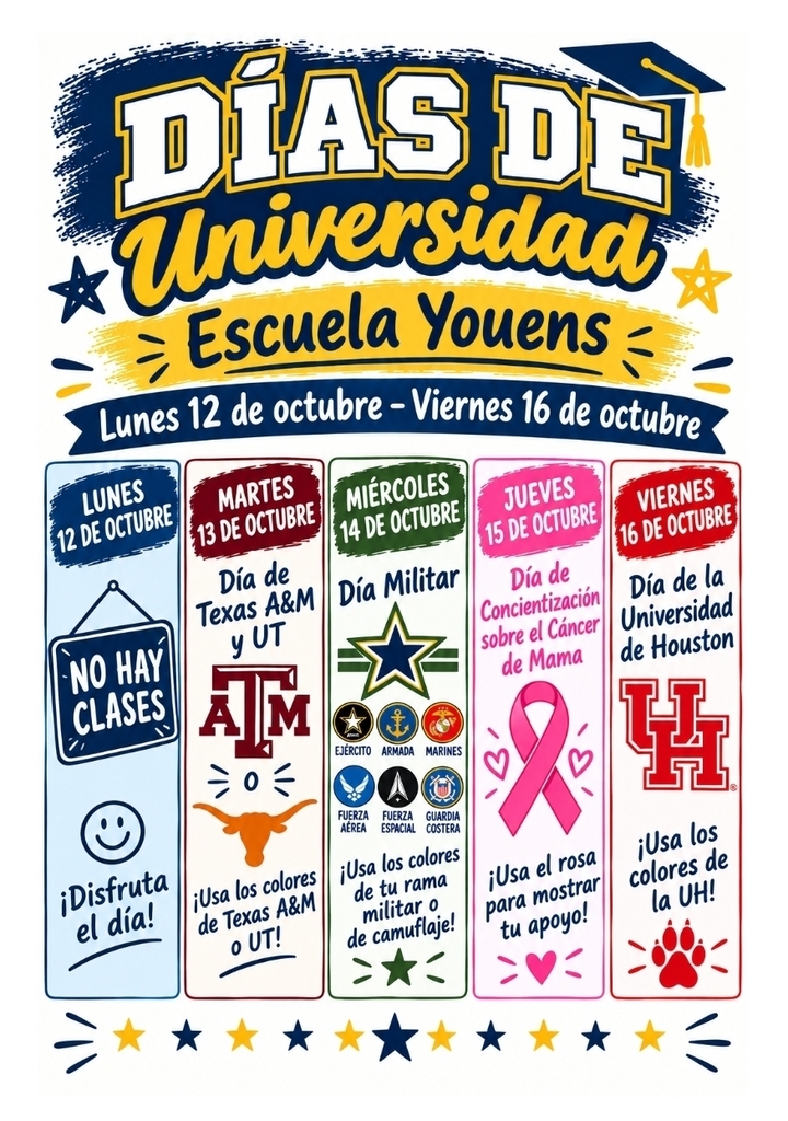 foyeto de semana universitaria con imagenes dr varias universidadess 