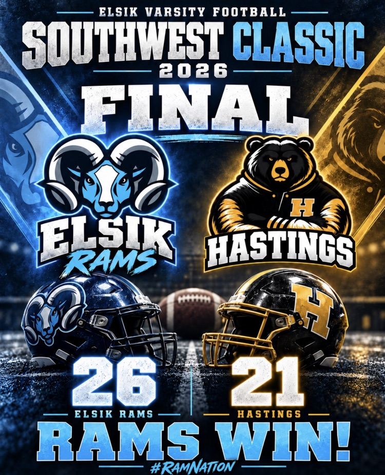 Poster shows two football helmets, a football, and logos of a ram and a bear.