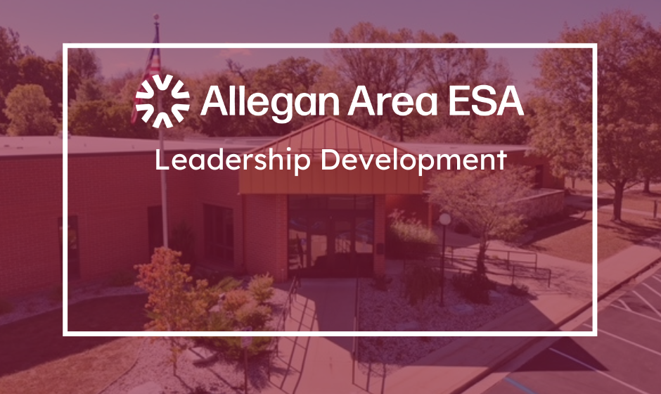 Image of ESC building with Leadership Development in front of it