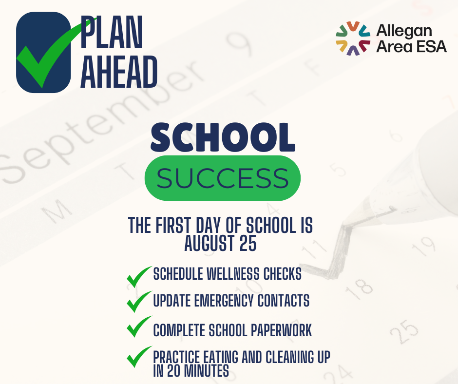 Plan Ahead with check mark. School success