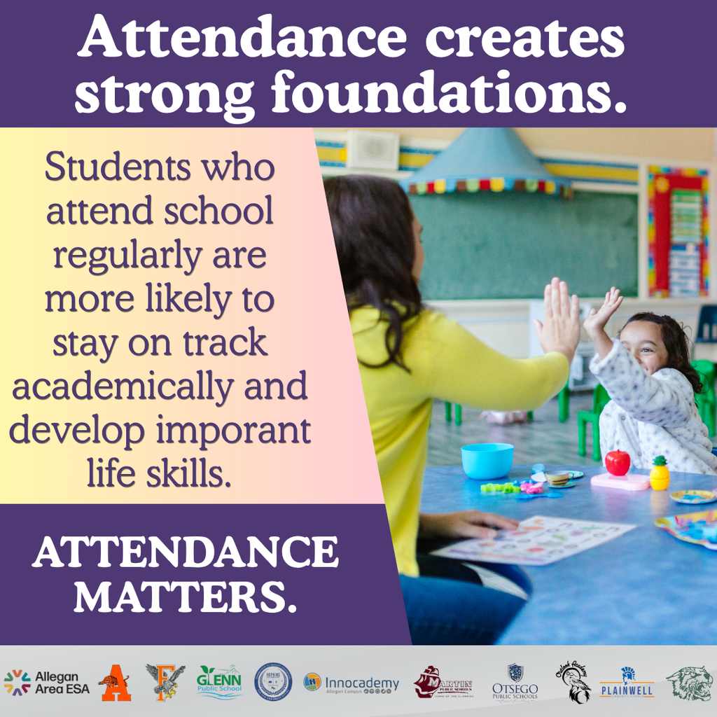 Attendance creates strong foundations. Teaching high-fiving a child.