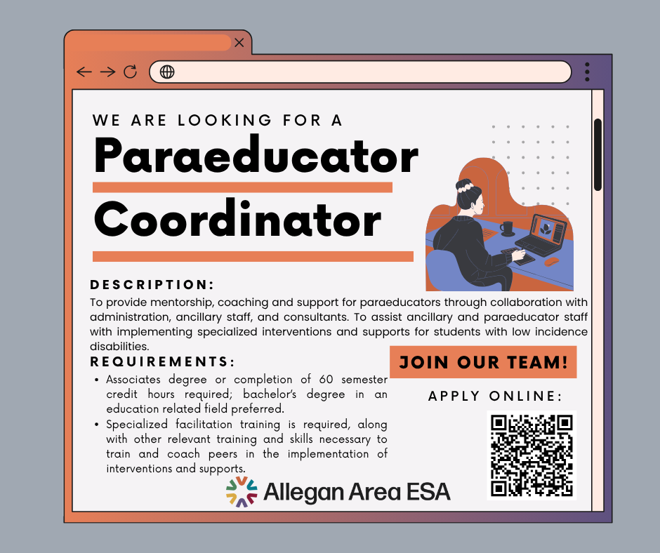 we are looking for a paraeducator coordinator