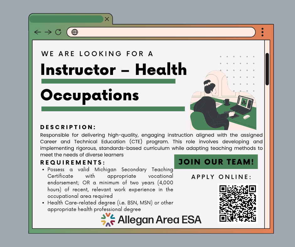 we are looking for a instructor-health occupations