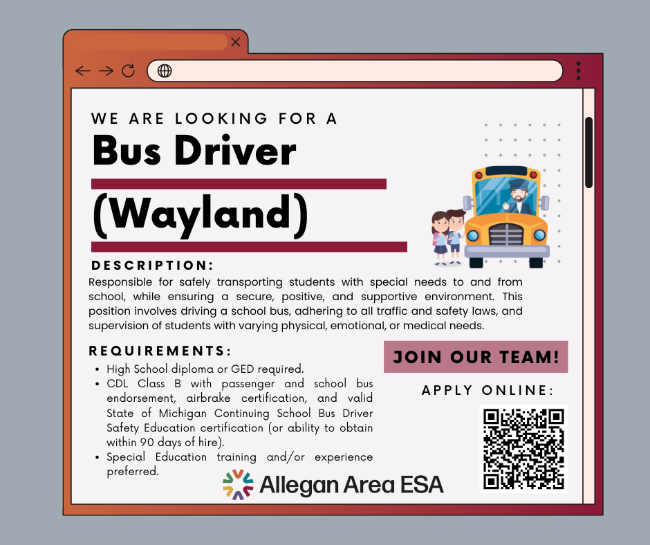 We are looking for a bus driver (wayland)