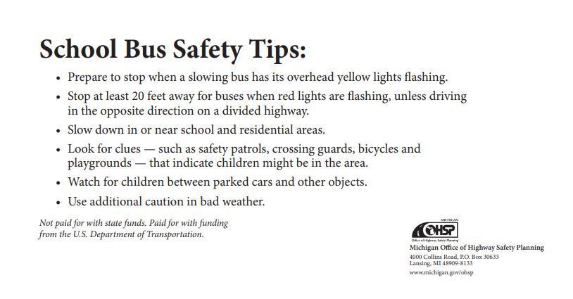 School bus safety tips
