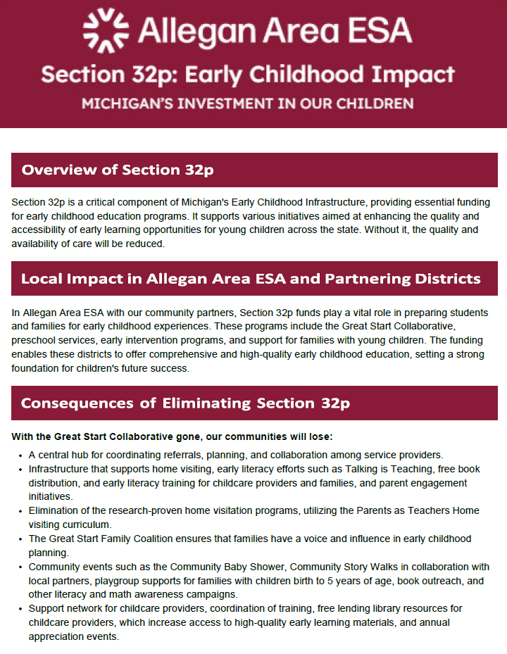 Section 32p impact statement