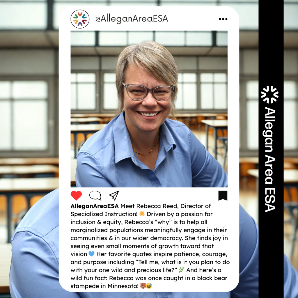 Rebecca Reed posting in a classroom