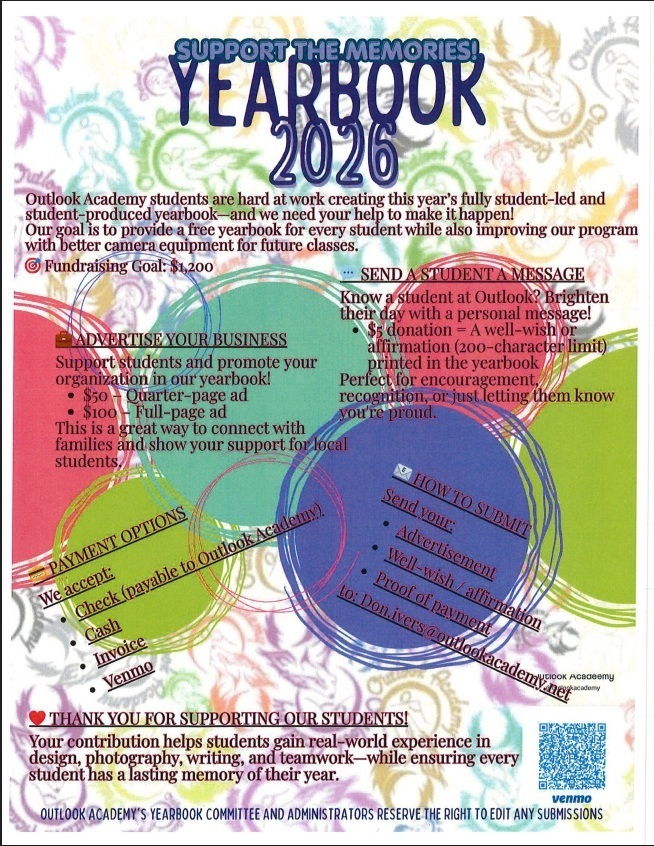 a flyer describing activities related to yearbook