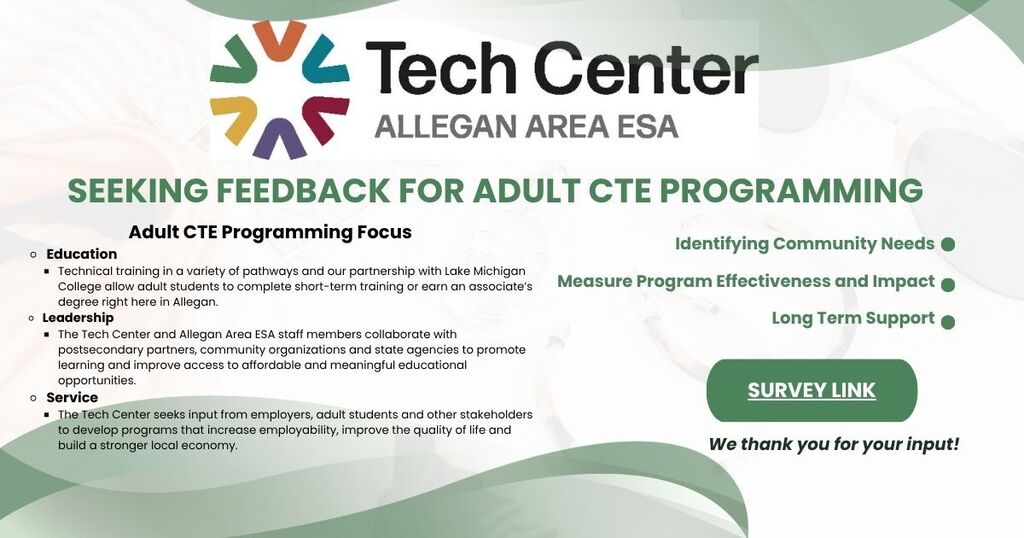 Flyer Seeking Feedback on Adult Course Offerings with link