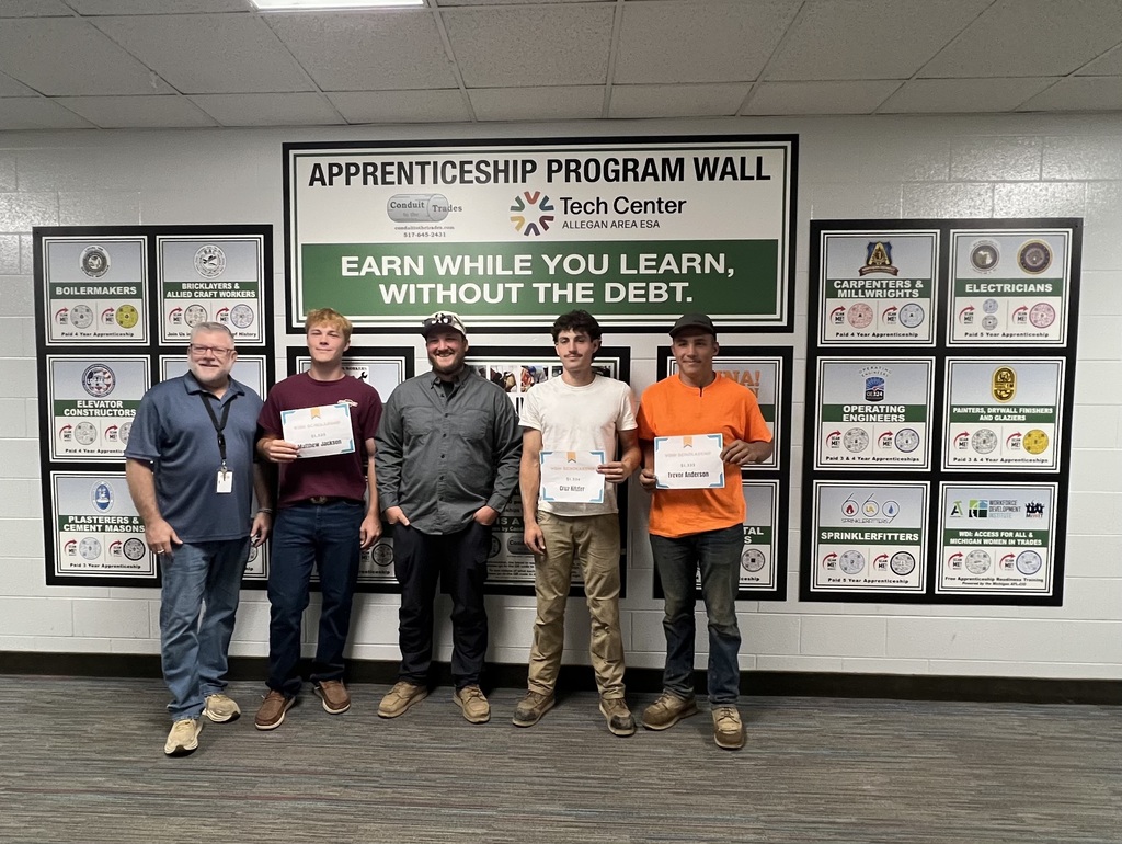 Tech Center students Matthew, Cruz and Trevor receive scholarships from VanGoeye Home Improvement in recognition of their hard work, dedication, and commitment to the skilled trades.
