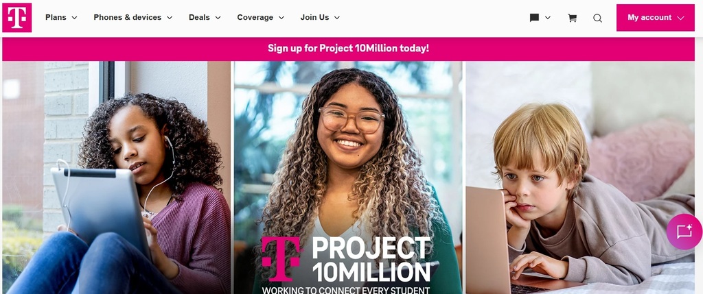 A banner picture for the T-Moblie free internet for students K-12