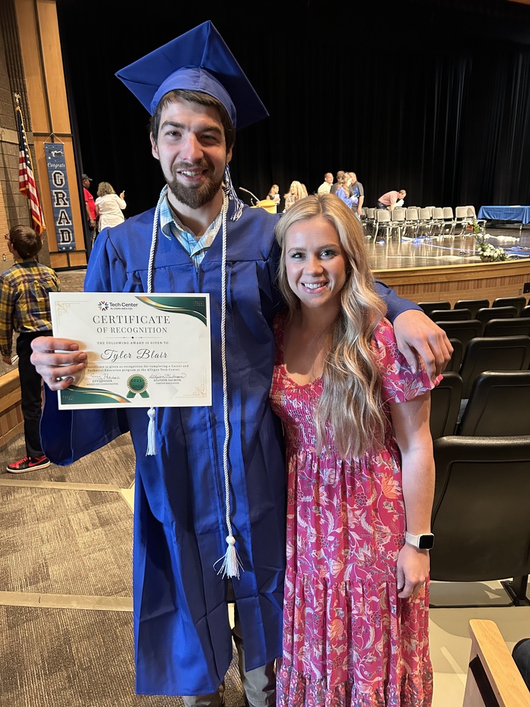 Plainwell Adult Ed student and Allyson at graduation
