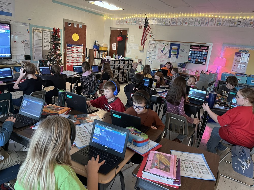 students working on computers