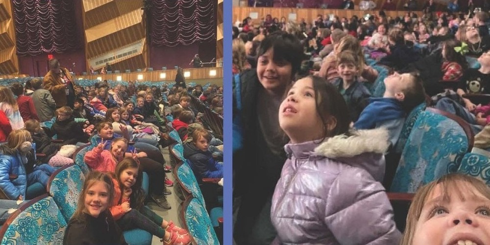 students attending a play