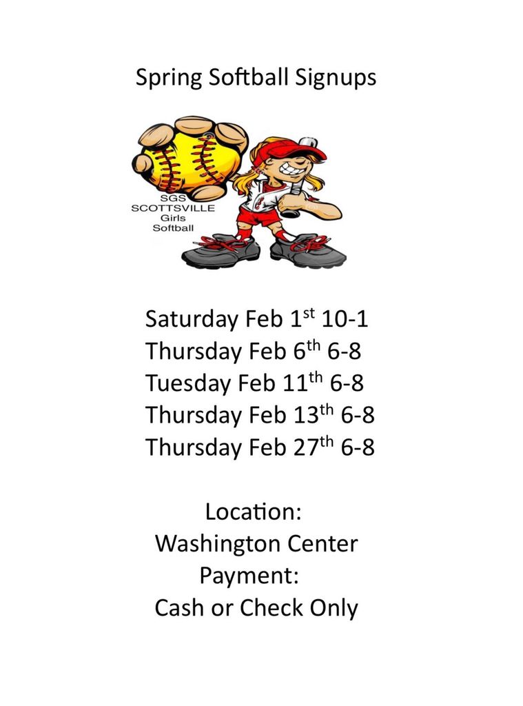 spring softball sign-up flyer