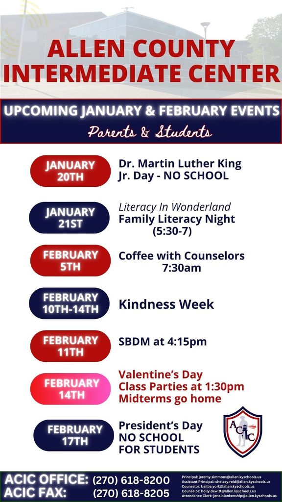 acic upcoming events flyer