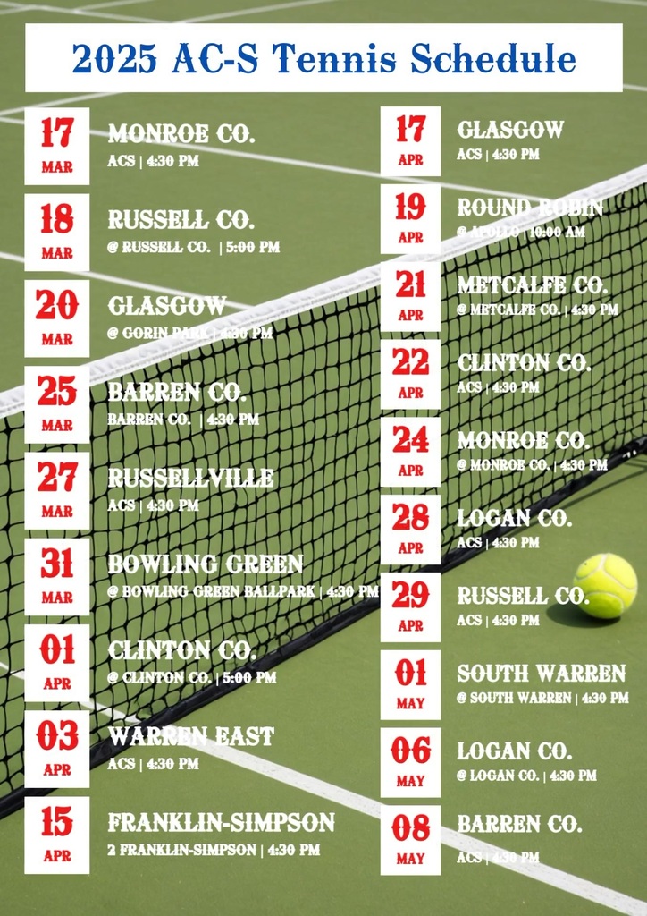 tennis schedule
