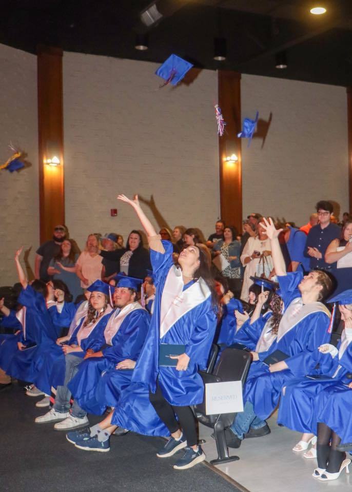 students at graduation