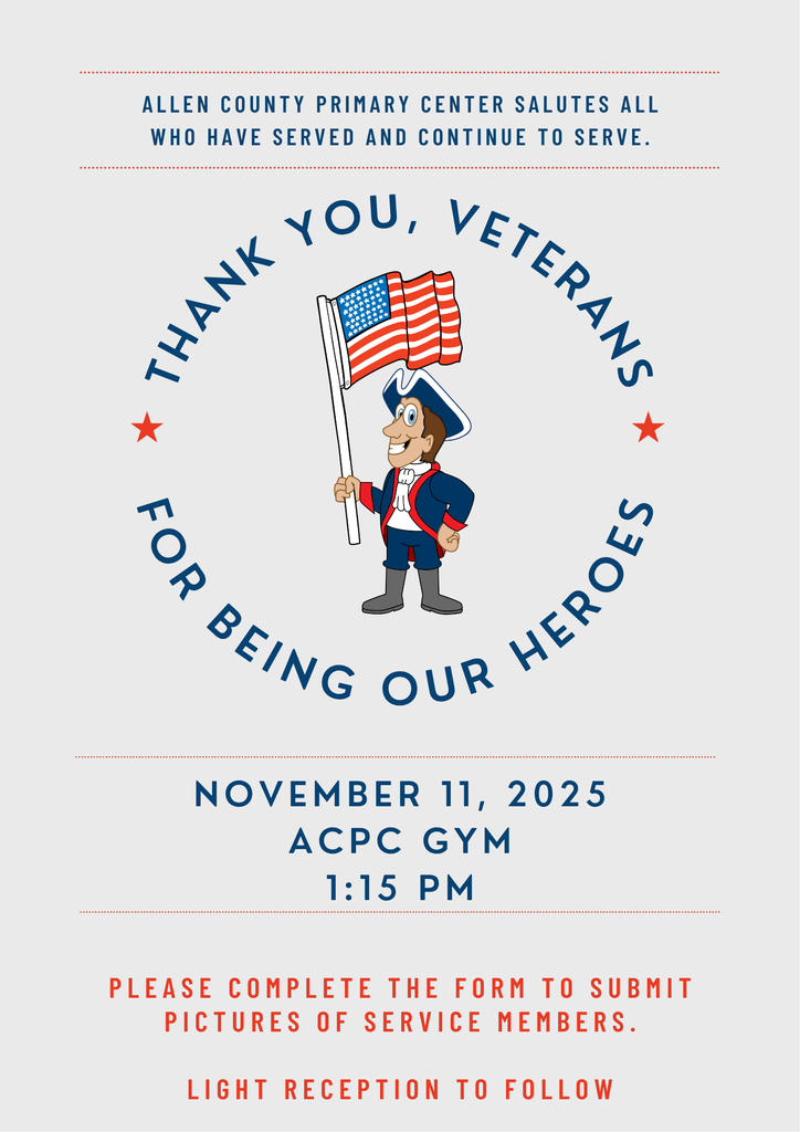 Veterans Day Program, November 11 @ 1:15PM