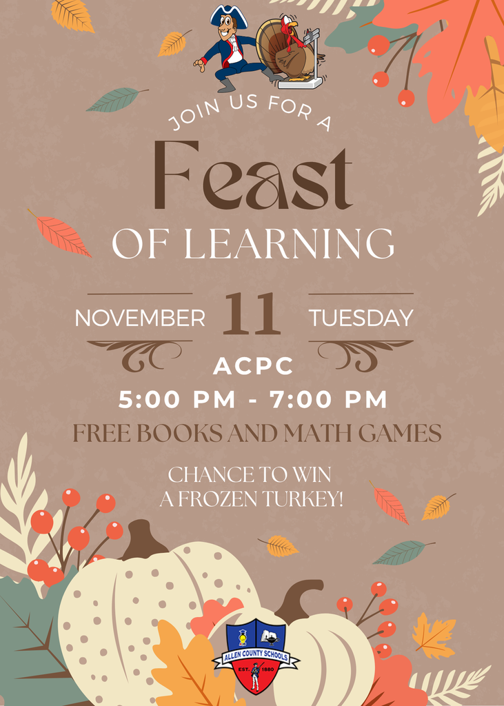 Math and Literacy Night November 11 from 5-7pm