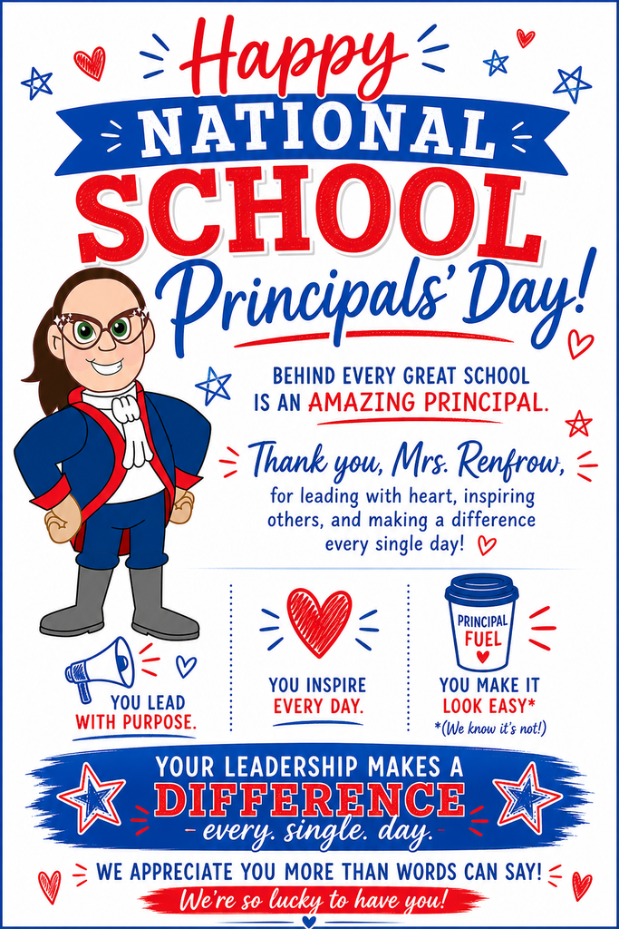 Patriot Renfrow Graphic for School Principal Day