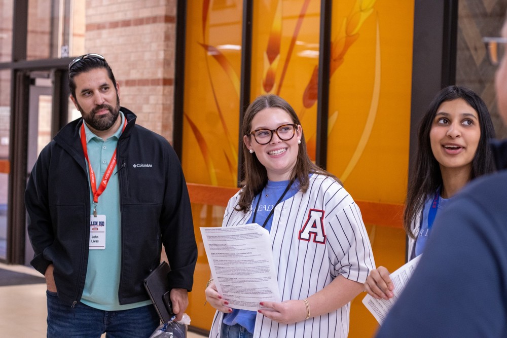 Allen ISD Leadership Academy member with a AHS students