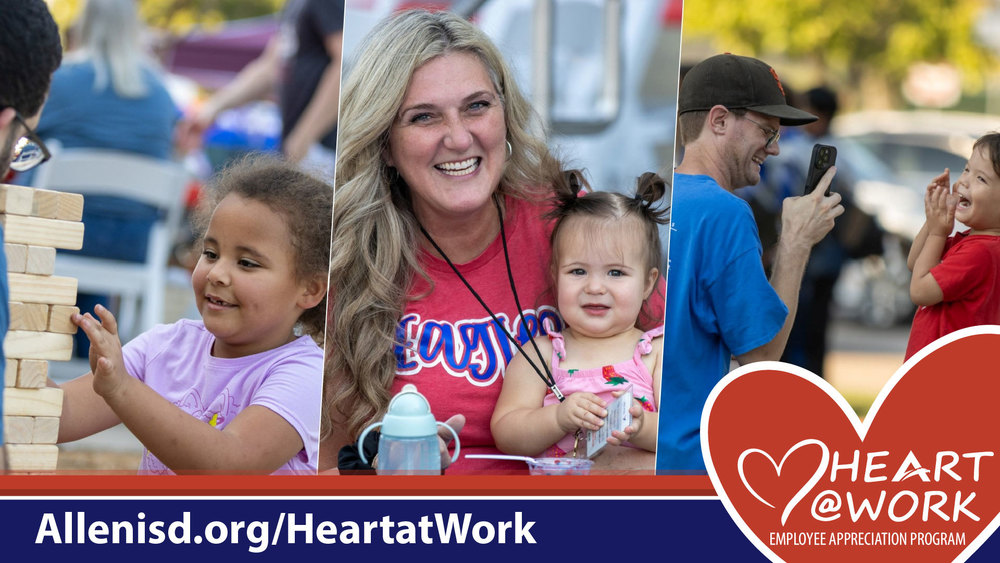 Allen ISD Heart at Work Program celebrated employees at a Homecoming tailgate, sponsored by Layne’s Chicken Fingers, offering free food, games, and music for staff and families. The program partners with local businesses to provide recognition, events, and discounts for employees.