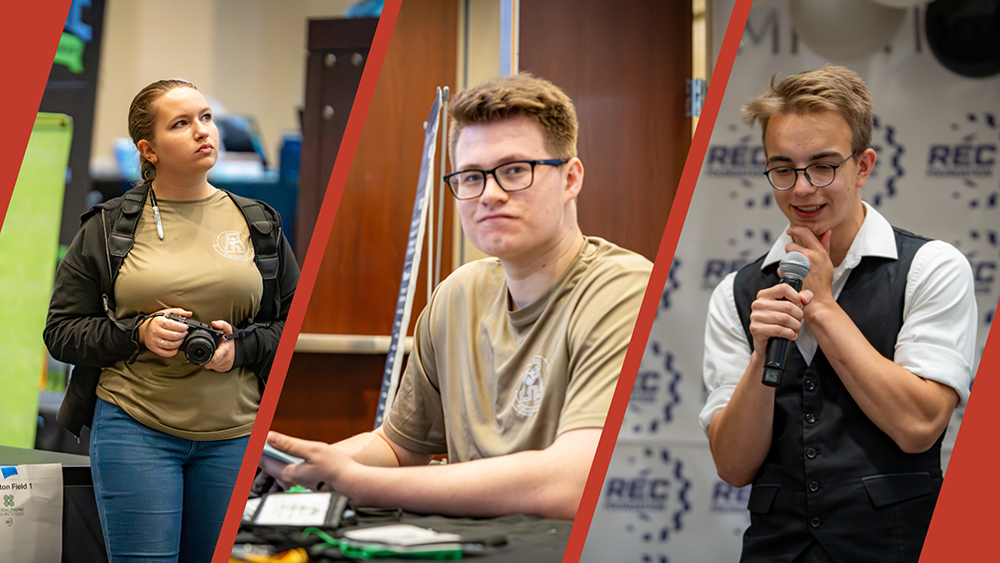 Collage of three Allen High School JROTC cadets