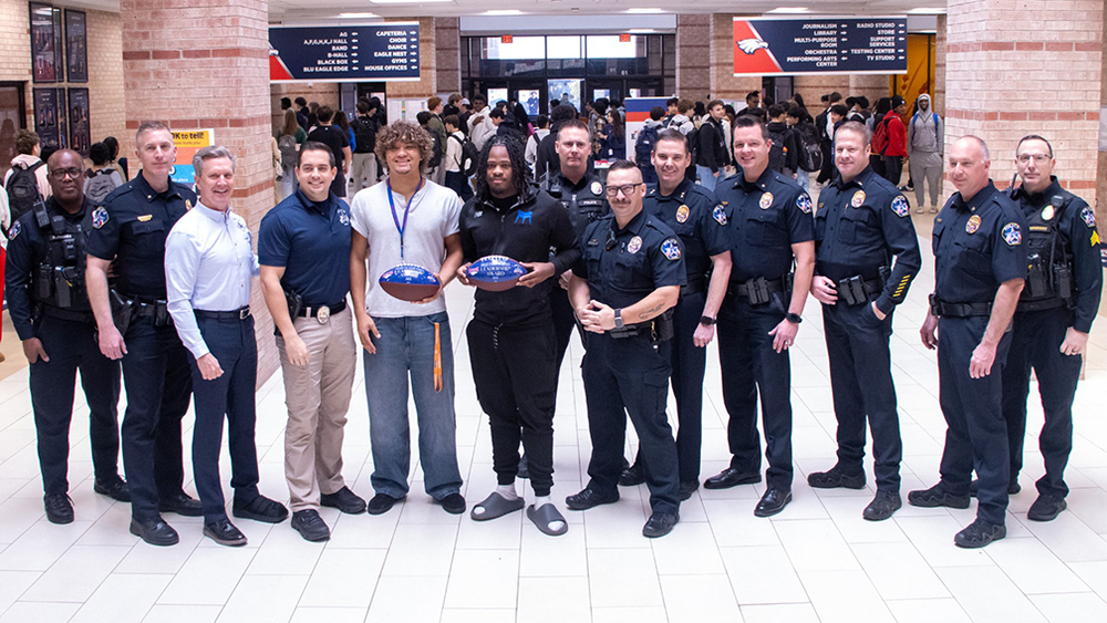 AHS Football players honored with Blue Eagle Award by the Allen Police Department