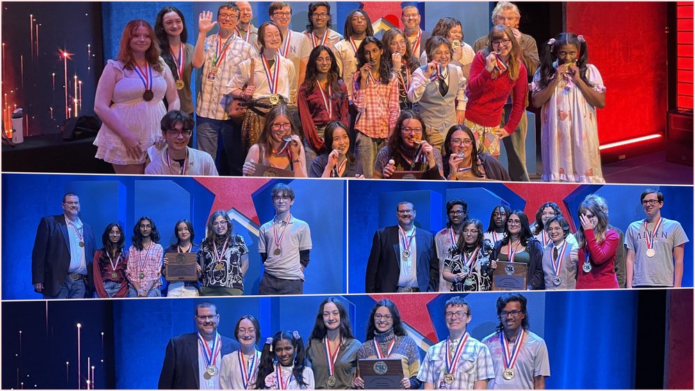 Collage of student winnters at state animation contestof 