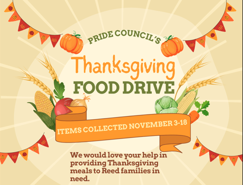Thanksgiving Food Drive For Reed Families