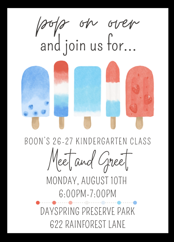Kinder Round-Up: Aug. 10 6-7pm Dayspring Preserve Park