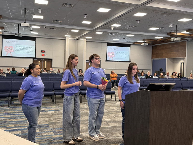 Love Week leadership at Board of Trustees meeting