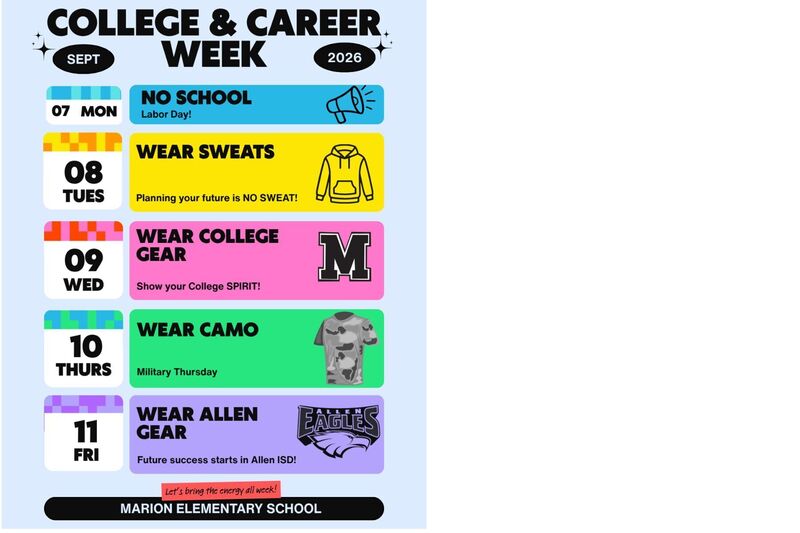 dress schedule for college and career week