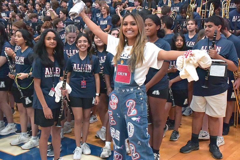 Student Council president at pep rally