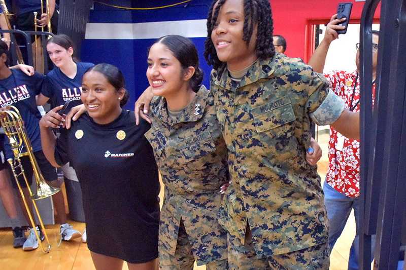 AHS JROTC members at pep rally