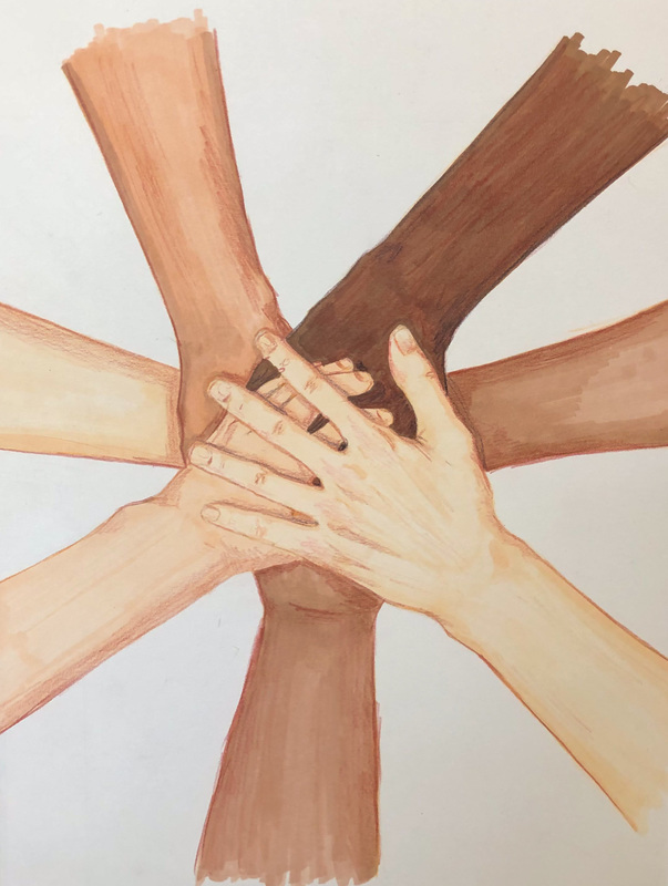 Student landscape of clasped hands honored by CUTX