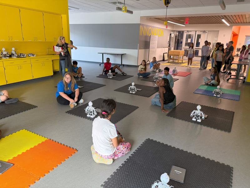 Allen ISD 6th graders use a Foundation for Allen Schools grant to create Earth Art at the STEAM Center, blending art and science.