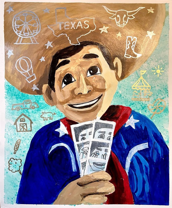 Vaughan 4th grader Haochen Ye won two awards at the Texas State Fair Art Competition, including 2nd Place and an Honorable Mention.