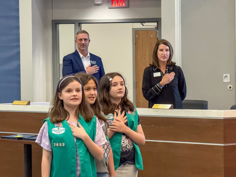 Special thanks to a Girl Scout troop from Vaughan Elementary for leading the Pledge of Allegiance.