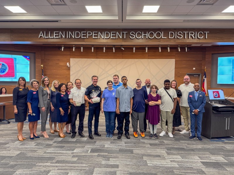Allen ISD Board honors students, staff, and partners for achievements and a $45K band donation.