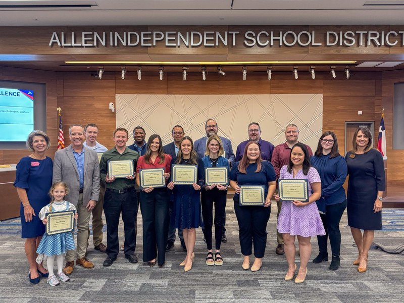Allen ISD Board honors students, staff, and partners for achievements and a $45K band donation.