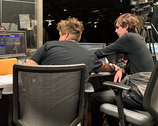 Students work on Play in a Day production